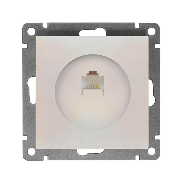 Розетка компьютерная 1-м СП Афина RJ45 кат.5E механизм жемчуж. Universal A0051-OBr