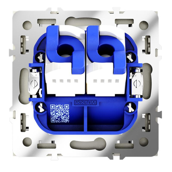 Розетка компьютерная 2-м СП S70 RJ45 + RJ45 кат.6 механизм шелк Voltum VLS060204