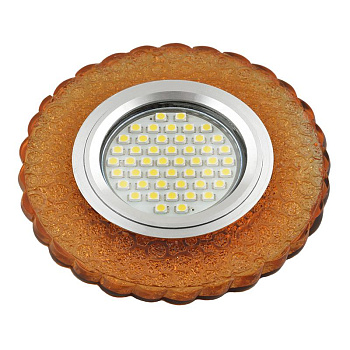 Светильник DLS-L140 GU5.3 GLASSY/GOLD GU5.3 встраив. доп. светодиод. подсветка 3Вт без лампы стекло Fametto UL-00003875