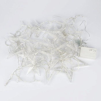 Гирлянда светодиодная "Занавес" ULD-E3007-138/DTA WARM WHITE IP20 STARS-2 3х0.7м 138LED тепл. бел. провод прозр. Uniel UL-00009939