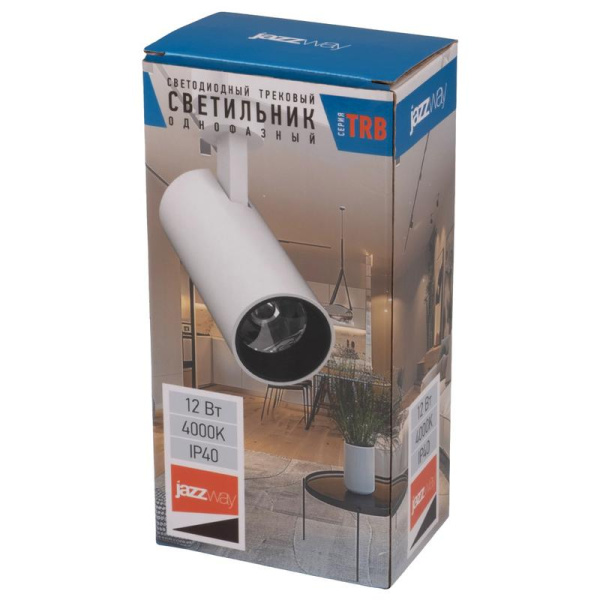 Светильник светодиодный трековый TRB 0712 12Вт 4000К IP40 24град. 1ф WH бел. JazzWay 5066212