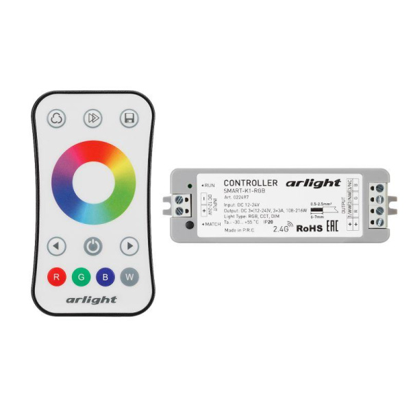 Контроллер SMART-RGB-SET-RING (12-24В 3х3А ПДУ 2.4G) (IP20 пластик) Arlight 034807