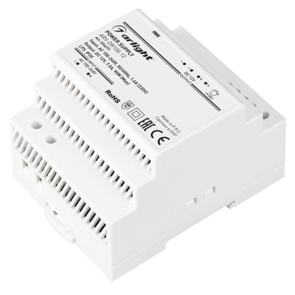 Блок питания ARV-DR100-12 12В 7.5А 90Вт IP20 DIN-рейка Arlight 034673