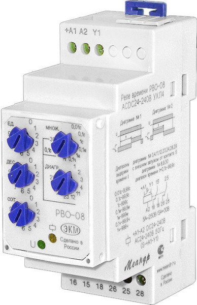 Реле времени РВО-08 УХЛ2 24-240В AC/DC Меандр A8302-16930579