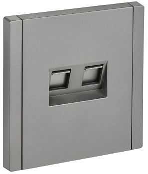 Розетка 2-м RJ11+RJ45 кат.5E FORTE&PIANO FP535 сталь IEK FP-KT20-O-1-K46