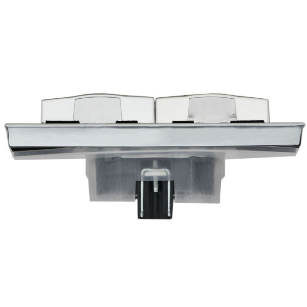Розетка 2-м СП BRITE РСбш12-3-44-БрГН 16А IP44 с заземл. защ. шторки с крышкой в сборе метал. хром/никель IEK BR-R26-16-44-M-K23-F