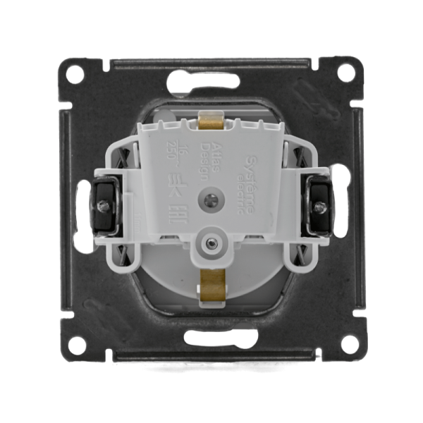 Розетка 1-м СП AtlasDesign Aqua 16А IP44 с заземл. защ. шторки с крышкой механизм бел. SE ATN440146
