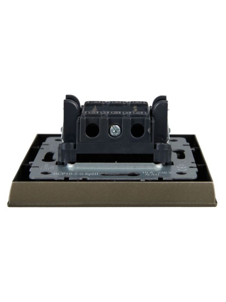Выключатель 2-кл. СП BRITE ВСР10-2-0-БрШ 10А в сборе шампань IEK BR-V20-0-10-K37-F
