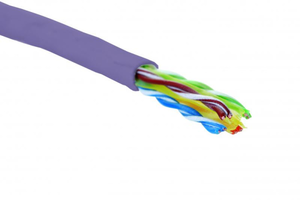 Кабель U/UTP кат.6 4 пары 23 AWG нг(А)-LSLTx внутр. прокладки фиолет. (уп.305м) (кор.) Eurolan 19C-U6-05VL-B305