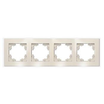 Рамка 4-м Афина стеклянная сл. кость (ivory) UNIVersal 2275