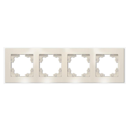 Рамка 4-м Афина стеклянная сл. кость (ivory) UNIVersal 2275