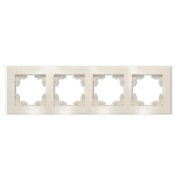 Рамка 4-м Афина стеклянная сл. кость (ivory) UNIVersal 2275
