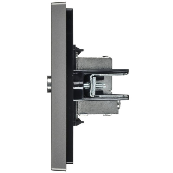 Розетка TV проходная FORTE&PIANO FP529 сталь IEK FP-A10-P-K46