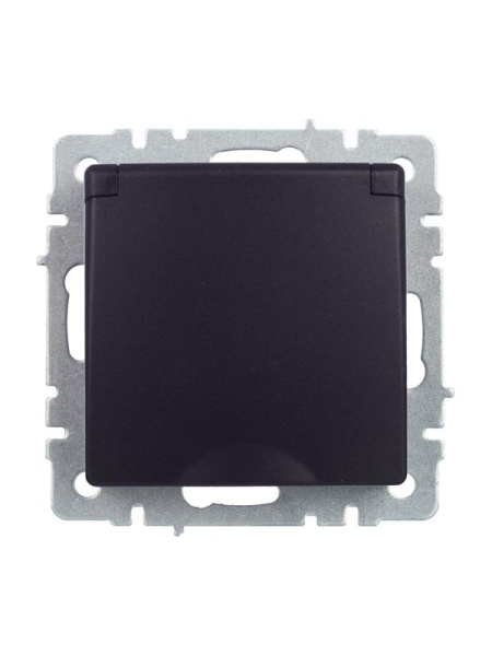 Розетка BRITE РСбш10-3-44-БрЧ 16А IP44 с заземл. защ. шторки с крышкой механизм черн. IEK BR-R16-16-44-K02