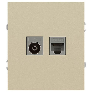 Розетка комбинированная СП Arktik RJ45 + TV 16А IP20 250В шампань 16-3110-04 Эра Б0070497