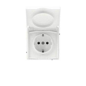 Розетка силовая KANT IP44 2P+E защ. шторки с крышкой бел. магнолия DKC 7000013