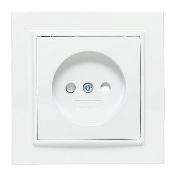 Розетка 1-м СП Минск 10А IP20 без заземл. защ. шторки бел. Basic EKF ERR10-022-100