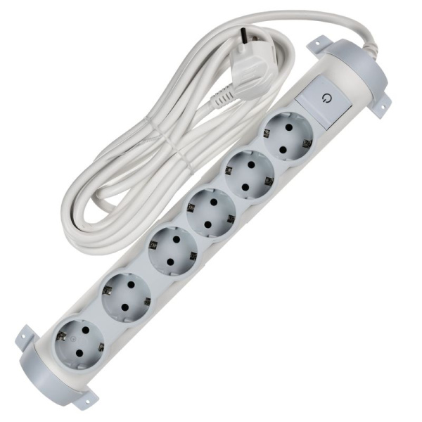 Удлинитель COMFORT У06К 6 мест 5м 3х1.5кв.мм 16А бел. IEK 694695