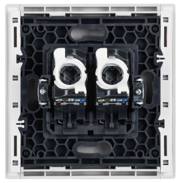 Розетка компьютерная 2-м RJ45 кат.5E FORTE&PIANO FP233 бел. IEK FP-K20-1-K01