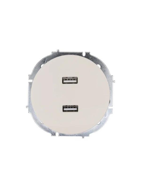 Розетка 2-м СП OSEN USB разъем механизм сл. кость LEZARD 743-9088-192