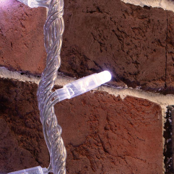 Гирлянда светодиодная "Светодиодный Дождь" 2х3м 240LED бел. 20Вт 24В IP65 эффект водопада с контроллером трансф. в компл. провод прозр. Neon-Night 235-435