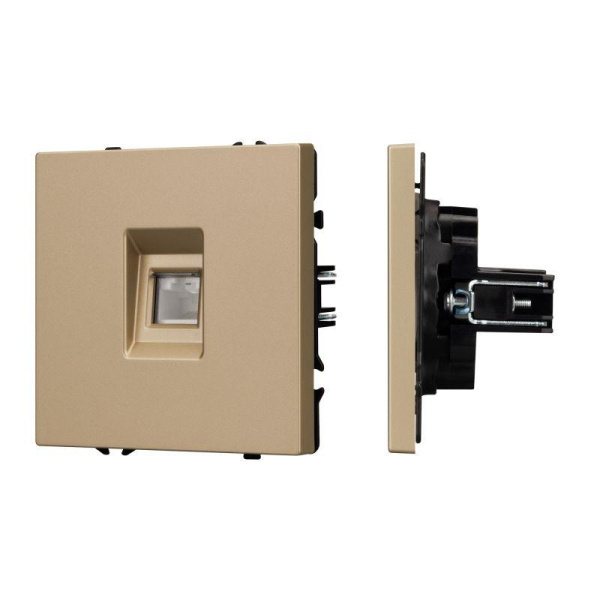 Розетка компьютерная ARL NOBE SCT-MPC1-SFPL-GD RJ45 кат.6 софт-тач зол. песок Arlight 054306(1)