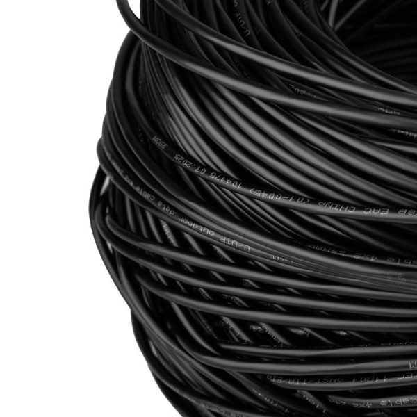 Кабель витая пара U/UTP кат.5E 4х2х24AWG solid CU PE Outdoor черн. (м) Rexant 01-0045