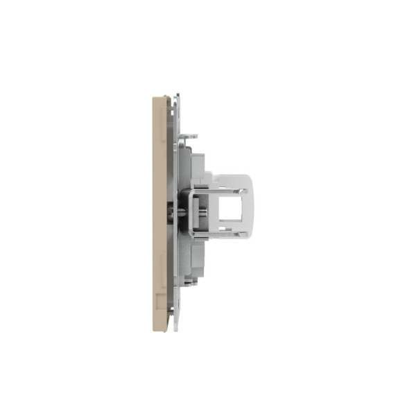 Розетка компьютерная 1-м KANT RJ45 кат.6A без шторки ванильн. марципан DKC 7015673