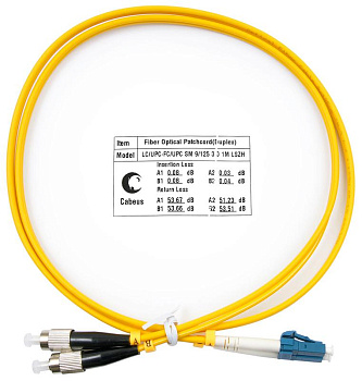 Шнур оптический FOP(d)-9-LC-FC-1м duplex LC-FC 9/125см 1м LSZH Cabeus 7332c