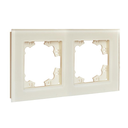 Рамка 2-м Афина стеклянная сл. кость (ivory) UNIVersal 2273