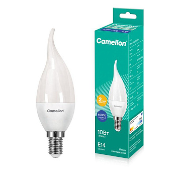 Лампа светодиодная LED10-CW35/865/E14 10Вт свеча 6500К холод. бел. E14 220В Camelion 14405