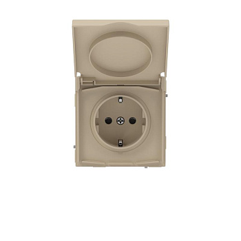 Розетка силовая KANT IP44 2P+E защ. шторки с крышкой ванильн. марципан DKC 7015013