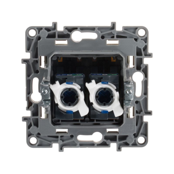 Розетка компьютерная 2-м СП Etika RJ45 кат.6 UTP IP20 механизм сл. кость IEK 672354