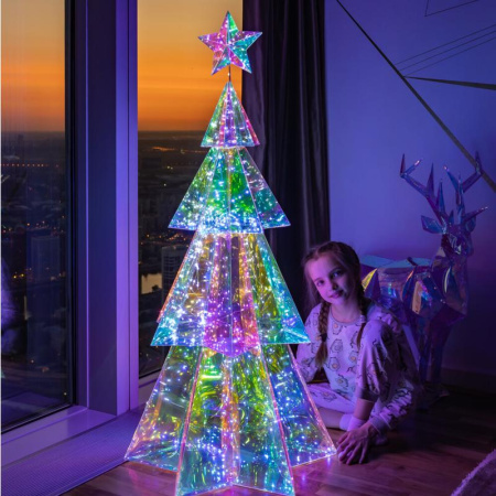 Светильник декоративный "Елка" 400LED ULD-R502 220V XMAS TREE TM бел. корпус радужн. Uniel UL-00011052