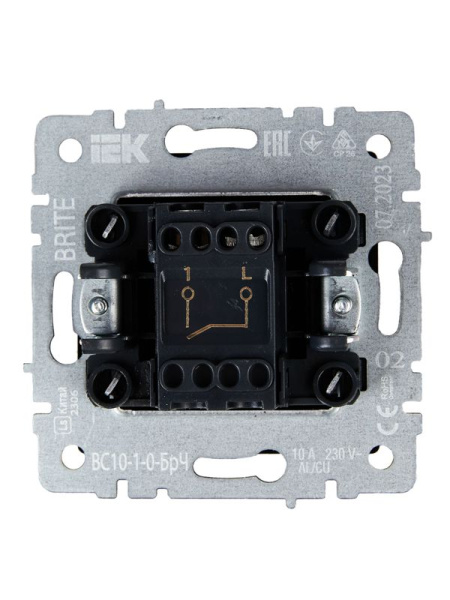 Выключатель 1-кл. СП BRITE ВС10-1-0-БрЧ 10А механизм черн. IEK BR-V10-0-10-K02
