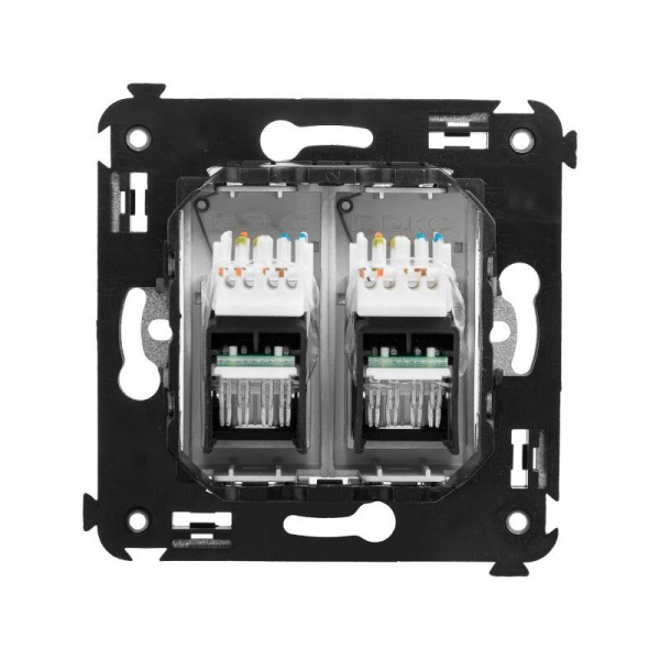 Розетка компьютерная 2-м СП Avanti "Закаленная сталь" RJ45 кат.6A DKC 4404374