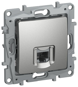 Розетка компьютерная 1-м IEKETIKA RJ45 кат.5Е UTP IP20 алюм. IEK 6724411