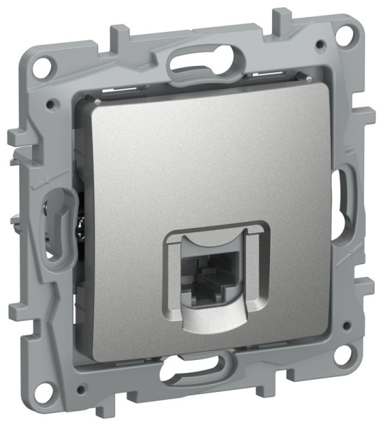 Розетка компьютерная 1-м IEKETIKA RJ45 кат.5Е UTP IP20 алюм. IEK 6724411