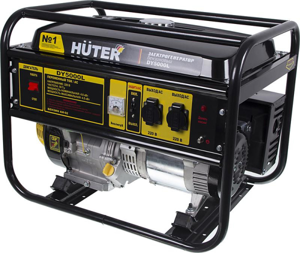 Бензогенератор DY5000L 1ф 4000Вт ручной стартер HUTER 64/1/5