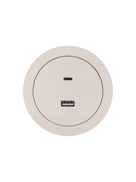 Розетка 1-м СП OSEN TC+ USB разъем механизм сл. кость LEZARD 743-9088-192TC