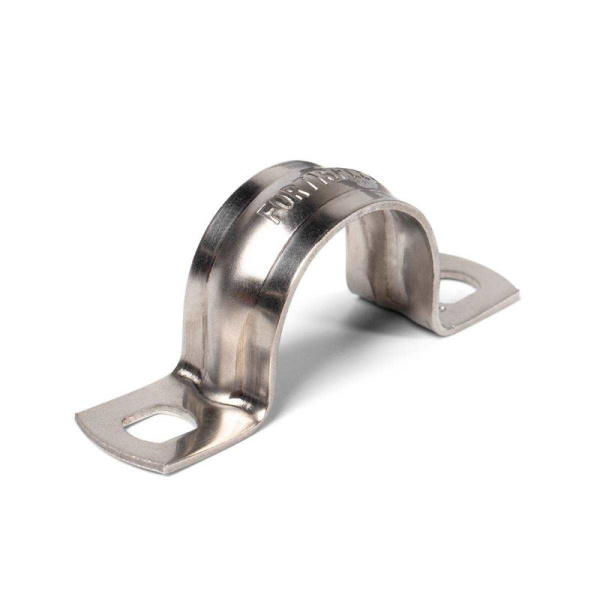 Скоба крепежная двухлапковая СМД(INOX) d31-32мм метал. (уп.10шт) Fortisflex 80138