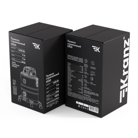 Пылесос строительный KR30 1400Вт 30л 4м Kranz KR-16-1117