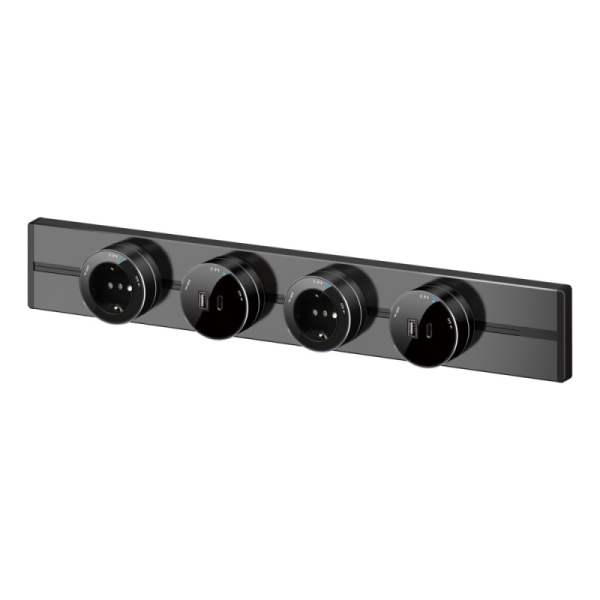 Розетка MultiTrack 16А 250В 2P+E кругл. антрацит SE MTK13001B