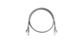 Шнур коммутационный кат.5E (класс D) U/UTP 4 пары 25 AWG (7х175мм) 100МГц 2хRJ45 (8P8C) T568B заливной с защитой защелки мж BC чистая медь LSZH нг(А)-HFLTx сер. 3м NIKOMAX NMC-PC4UD55B-ES-003-C-GY