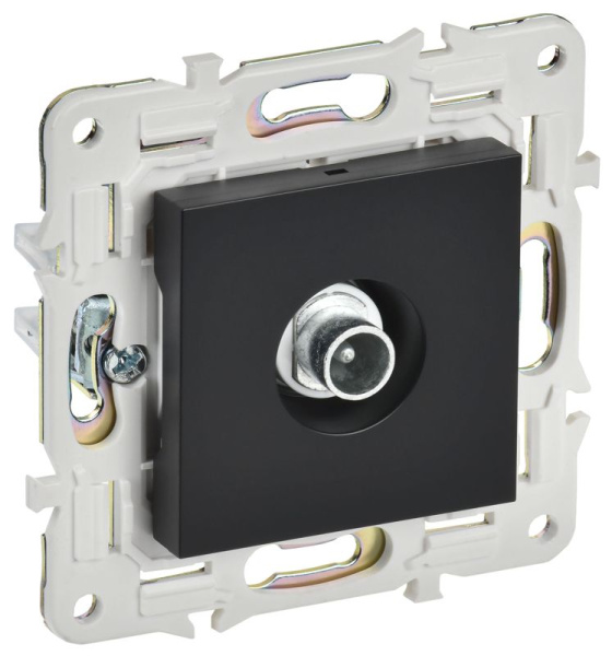 Розетка телевизионная проходная TV SKANDY SK-A17Bl черн. IEK SK-A10-P-K02