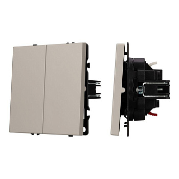 Выключатель 2-кл. ARL NOBE SWT-MK02-SFPL-CA 10А 250В софт-тач кашемир Arlight 059419(1)