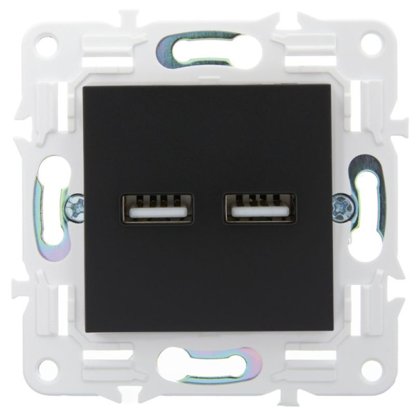 Розетка USB A+A 3.1А SKANDY SK-R15Bl черн. IEK SK-U21-D31-K02