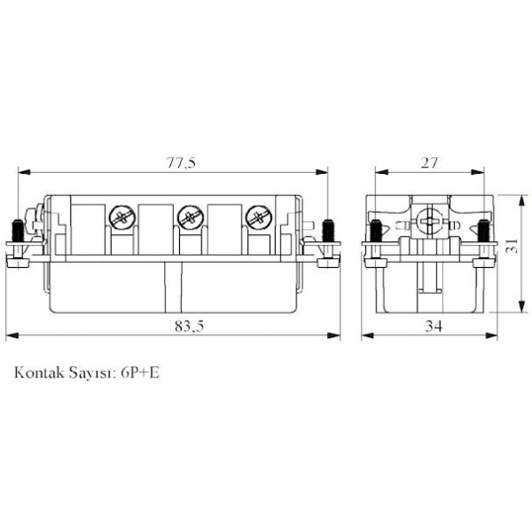 Гнездо 6п 35А (1-6) EMAS EB0606CP00