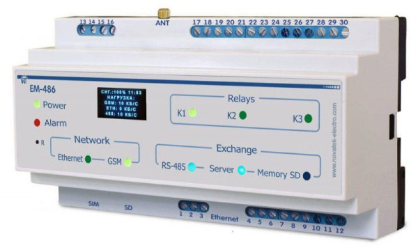 Точка доступа к NT Cloud (Ethernet/2-G) ЕМ-486 вход Ethernet 4 входа 3 реле (с облачным сервисом мониторинга) НовАтек-Электро 3425680486