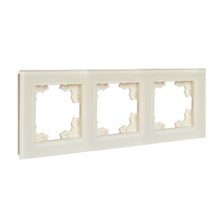 Рамка 3-м Афина стеклянная сл. кость (ivory) UNIVersal 2274